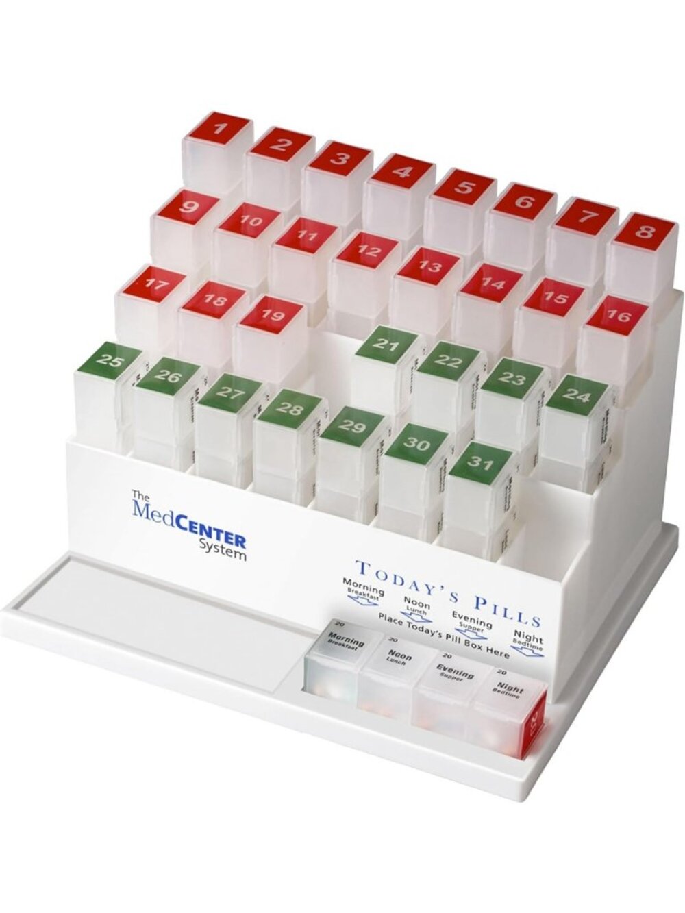 31-Day Large Monthly Pill Organizer with 4 Daily Compartments - Easy Medication